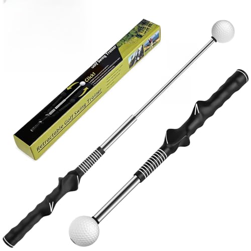Retractable Golf Swing Aid for Golf Speed Training, Rhythm Click Golf Swing Trainer for Indoor Golf...