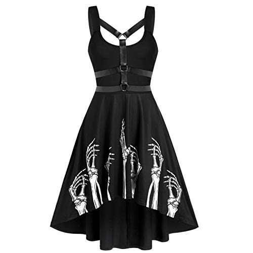 Robe gothique sans manches femme vêtement punk grande taille XXL noir