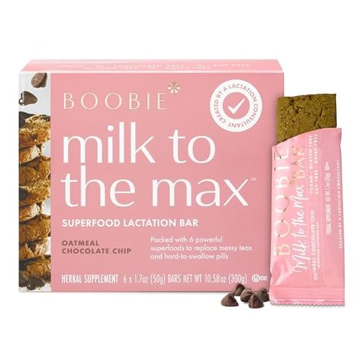 Boobie Bar Superfood Lactation Bars, Lactation Snacks for Breastfeeding to Increase Milk Supply, Fenugreek-Free, Gluten-Free, Dairy-Free, Vegan - Oatmeal Chocolate Chip (1.7 Ounce Bars, 6 Count)