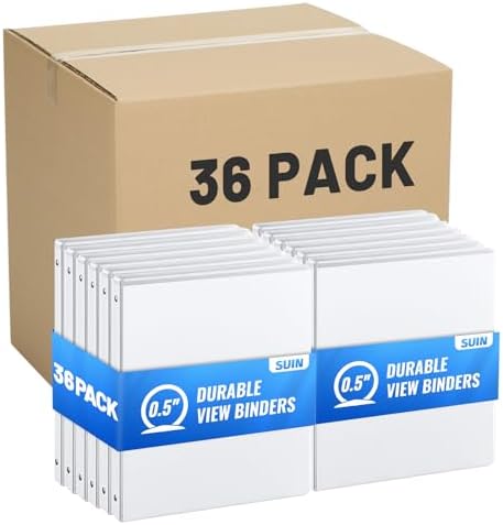 Basic 3 Ring Binder -1 or 1/2'' Binders with Roung Ring Binder, L...