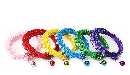 Litvibes Cat Collars Set of 3 Breakaway with Bell & Frill Design,Kitten & Small Dogs Soft Adjustable,Safe,Solid & Protection for Cats &Puppies,Cute Kitty Neckband with Frill Design-(Random Colors) (B08X4QCT46) Amazon Price History, Amazon Price Tracker