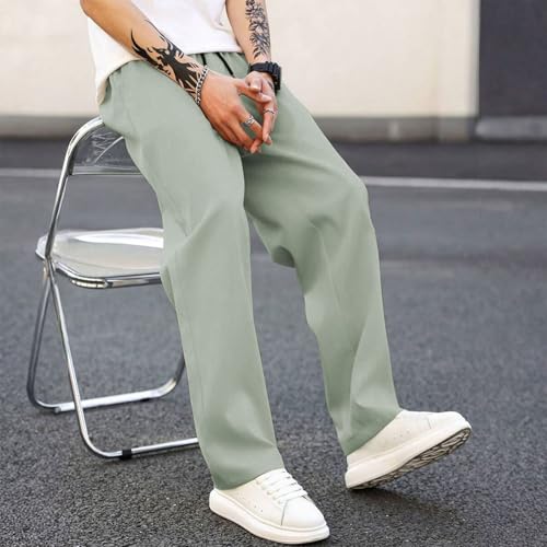DuDubaby Baggy Joggers for Men Cargo Pants Breathable Stretch Tapered Drawstring Active Hiking Trousers with Pockets3