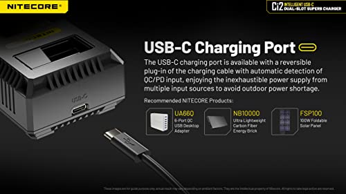 Nitecore CI2 2 Bay Universal Battery Charger Support 16340 14500 18650 21700 Lithium Ion Aa Aaa Ni-Mh Ni-Cd thumb #4