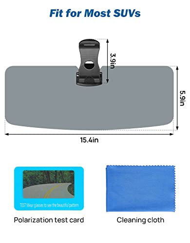 JOYTUTUS Polarized Sun Visor Extender for Full-Size SUVs and Sedans, Universal UV400 Car Visor Extension Anti-Glare Easy to Install, Protect from Glare/UV Ray/Stray Light - image 7