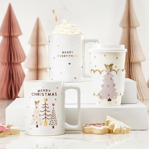 Image of Santa Barbara Design Studio Holiday Ceramic Mug with Gold Foil Detail, 16-Ounces, Merry Everything Hearts
