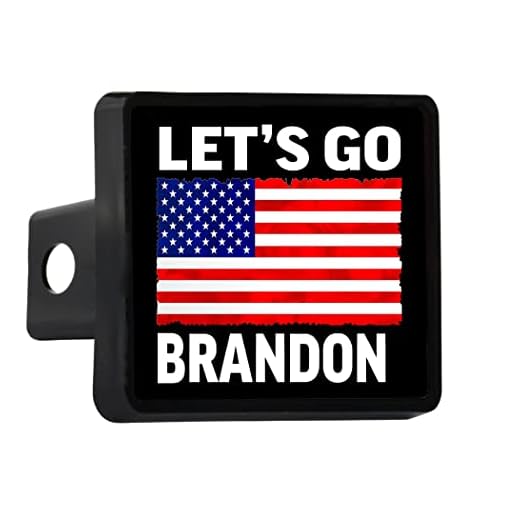 Rogue River Tactical Funny Chant Let's Go Brandon Trailer Hitch Cover Plug Great Gift Idea