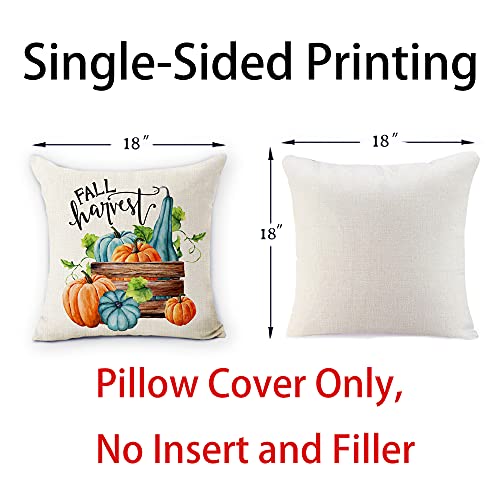 pinata Fall Pillow Covers 18x18 Set of 4 Thanksgiving Throw Pillows Cases Fall Home Decor Teal Turquoise Outdoor Decorations Holiday Seasonal Rustic Autumn Pumpkin Harvest Couch Sofa Cushion Covers