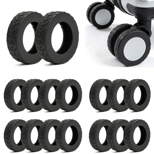 Lot de 16 Protection Roue Valise, Housses de Protection en Silicone pour roulettes de Protege Roue Valise - Accessoires pour Roue de Spinner de 2" à 2,4"