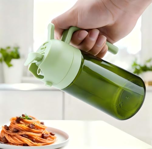Image of 2 in 1 Oil Sprayer, Oil Sprayer for Kitchen Cooking, 470ml Oil Spray Bottle for Home (Olive+Green)