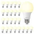 DEGNJU LED Light Bulbs, 60 Watt Equivalent LED Bulbs A19, 2700K Soft White, 800 Lumens, E26 Standard Base, Non-Dimmable, 8.5W Warm White LED Bulbs for Bedroom Living Room, 24 Pack