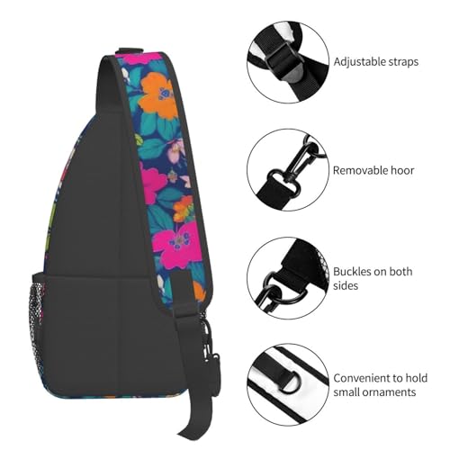 Mochila sling floral urbana para mujer y hombre miniatura 5