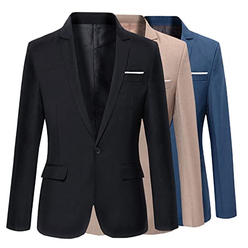 Jaquetas De Terno Masculino Slim Fit Blazer Blazer Business Casual One Button Blazers De Manga