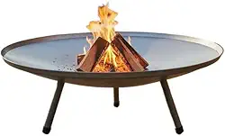 Lareira Externa Portátil a Lenha em Aço Carbono Rústico - Fogão a Lenha Portátil para Jardim com Fire Pit Externo (45cm ou 55cm)(LAREIRA 45CM)