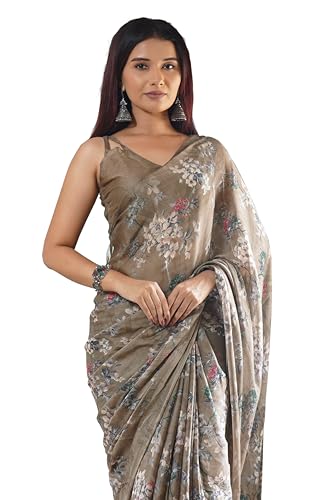 Image of MIRCHI FASHION Women Saree Chiffon Floral Printed | Breathable Lightweight Sari for Regular Home and Office Wear with Blouse Piece