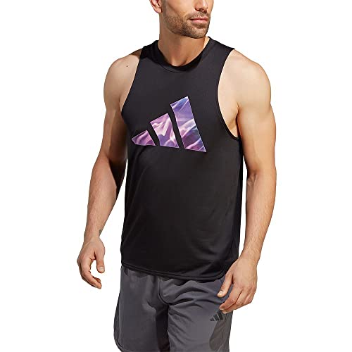 adidas Homme Designed for Movement HIIT Training Tank Top, Black / Preloved Fuchsia, L