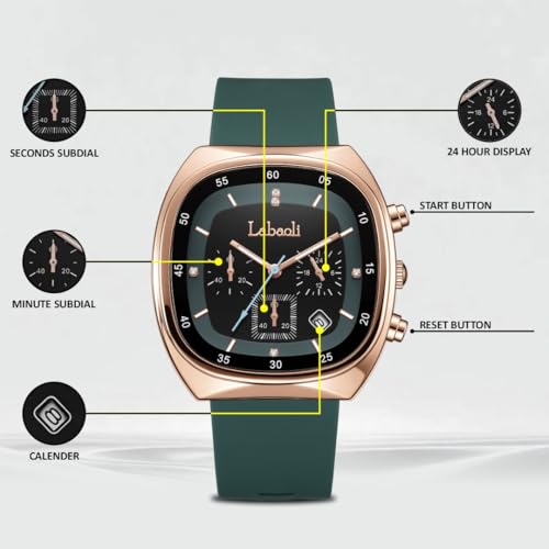 Image of Quadra 5681 Chronograph Watch for Women with Fashion-Led Dial Design, Silicone Strap Comfort, Luminous Hands & Date Display I Ladies & Girls | Casual, College, Everyday & Gifting