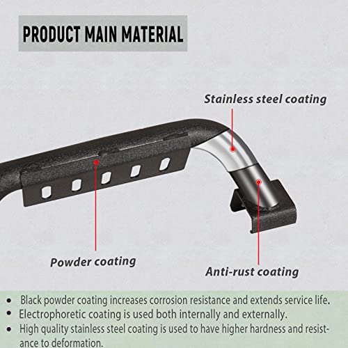 Eyouhz Bronco Running Boards Drop Side Steps Compatible With 2021 2022 2023 Ford Bronco 4 Doors With The Rock Rails,Removable Side Bars Heavy-Duty Bars Step Plates (4 Pack, Black Powder Coated) #TOP2