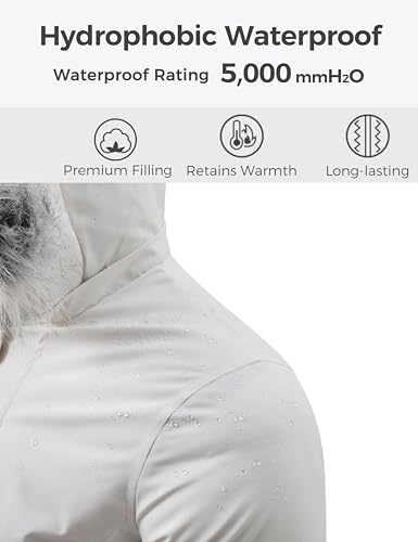 Wantdo Women's Down Jacket Water Resistant Warm Winter Parka Long Puffer Coat with Fur Hooded4