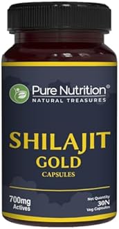 Pure Nutrition Shilajit Gold - 30 Veg Capsules, With Kaunch Beej, Ashwagandha, Safed Musli, Gokhru & Shatavari For Energy, Strength, Stamina & Performance,Premium Ayurvedic Supplement For Men