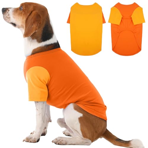 IKIPUKO Paquete de 2 camisetas para perros extragrandes, transpirables, ligeras y duraderas, ropa duradera que absorbe la humedad para beagle, bullmastiff, dormir calurosos días de verano, actividades
