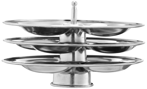 Image of TOSAA STAINLESS STEEL IDLI 4 * 3 PLATES (12 IDLIS) COMPACT IDLI MAKER - FOR HEALTHY COOKING, STEAM FRESH IDLIS EVERY TIME