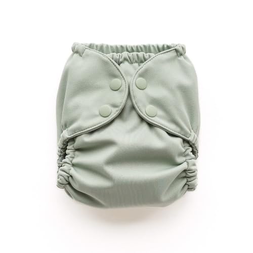 Image of Esembly Cloth Diaper Cover, Sea Glass, Size 2 (18-35lbs) | Reusable, Waterproof, Breathable and Adjustable Outer Layer Over Absorbent Inner, Blowout Protection and Reusbale Swim Diaper