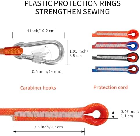 NewDoar 12KN Marine Floating Rope 10mm Dock Line 33FT(10M) 66FT(20M) 98FT(30M) Anchor Mooring Rope for Boating, Anchoring, Camping, Fishing, Tent Canopy with 2 Hooks-Blue/30M