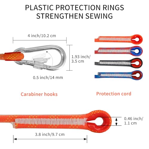 NewDoar Corda de escalada 8 (5/40.6 cm), 10 mm (3/20.3 cm), corda acessório de alta resistência com