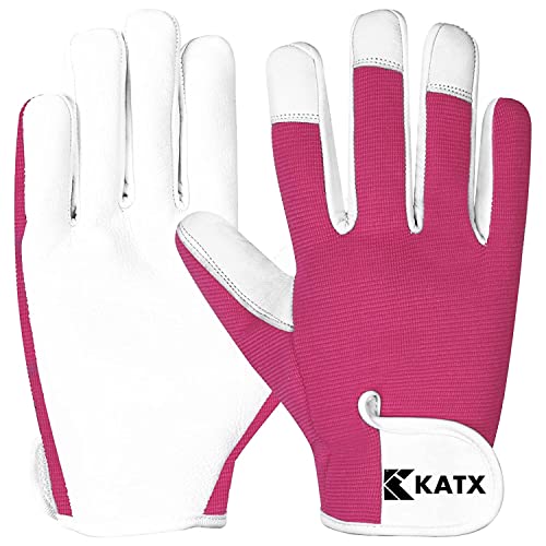 Katx Leather Gardening Gloves, Heavy Duty Thorn Proof Breathable Working Gloves for Men & Women with Strong Grip - Image 2