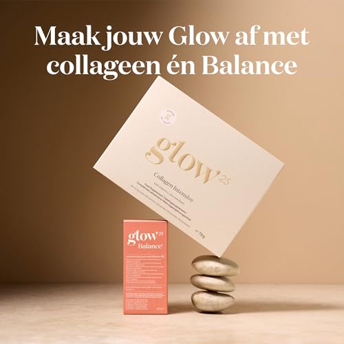 Glow25® Kollagen Intensiv [30 Sticks] – mit Tripeptiden, Vitamin C, Zink und Biotin – Premium Marine Collagen Hydrolysat – Peptide Typ 1 und 3 – Gute Löslichkeit