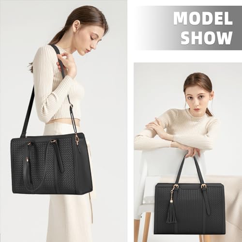 Bolso Tote para Laptop Mujer 15.6", Piel PU miniatura 2
