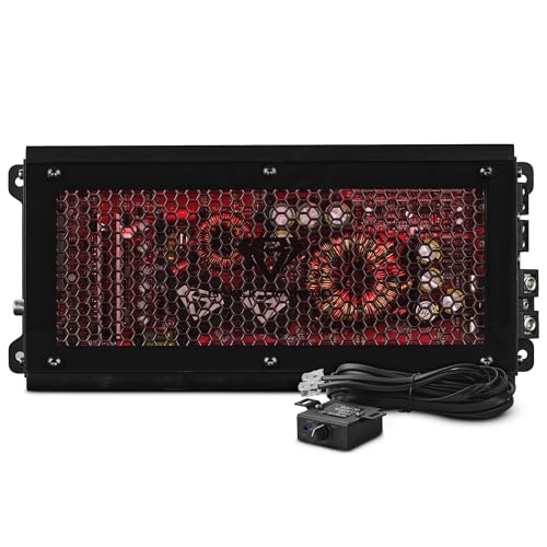 Black Diamond DIA-K1X Car Audio Amplifier 1 Channel, Monoblock Amplifier, Class D, 1000 Watts RMS @1-Ohm, 3000 Watts Peak, Acrylic Window with Red LED Lighting, Remote BASS Knob Included