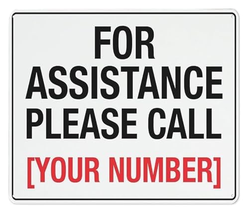 For Assistance Call Sign Reflective Aluminum Metal Sign for Indoor Outdoor Use Warehouse Hotel or Office 8 X 12 inch
