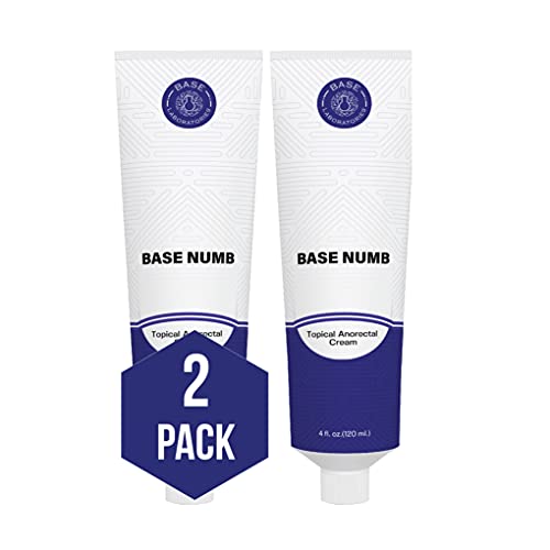 Base Labs Tattoo Numbing Cream | 5% Lidocaine Cream Maximum Strength | 8oz (Pack of 2 x 4oz) I Numbing Cream for Tattoos | Reduces Pain Sensitivity Before & After Skin Procedures