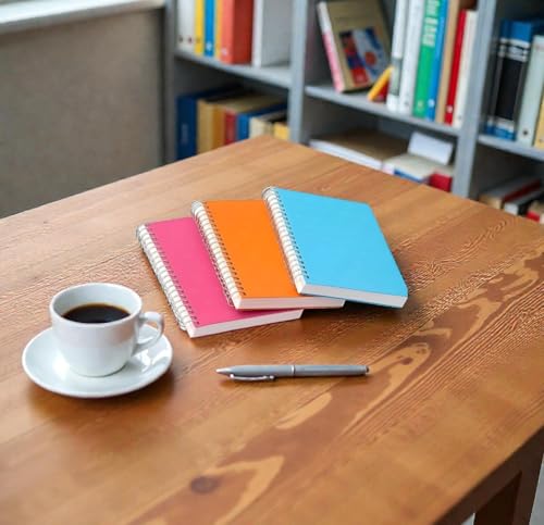 Image of Spiral Notebook Single Subject - 200 Pages, Unruled, Plain, A4, Long Size Plain Notebooks for School and College Students Pack of 6