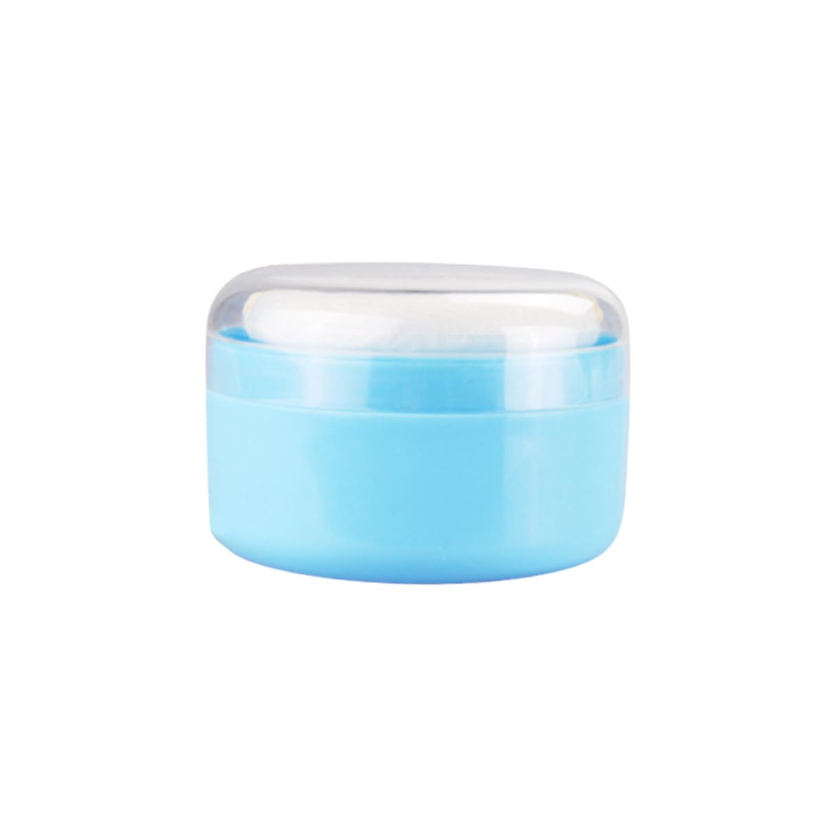 ERINGOGO Juego de 2 Puff de Polvo Corporal para Bebés con Aplicador Esponja y Cedazo, Envase Plástico Azul para Uso Diario en Casa, Aplicación Uniforme y Portátil