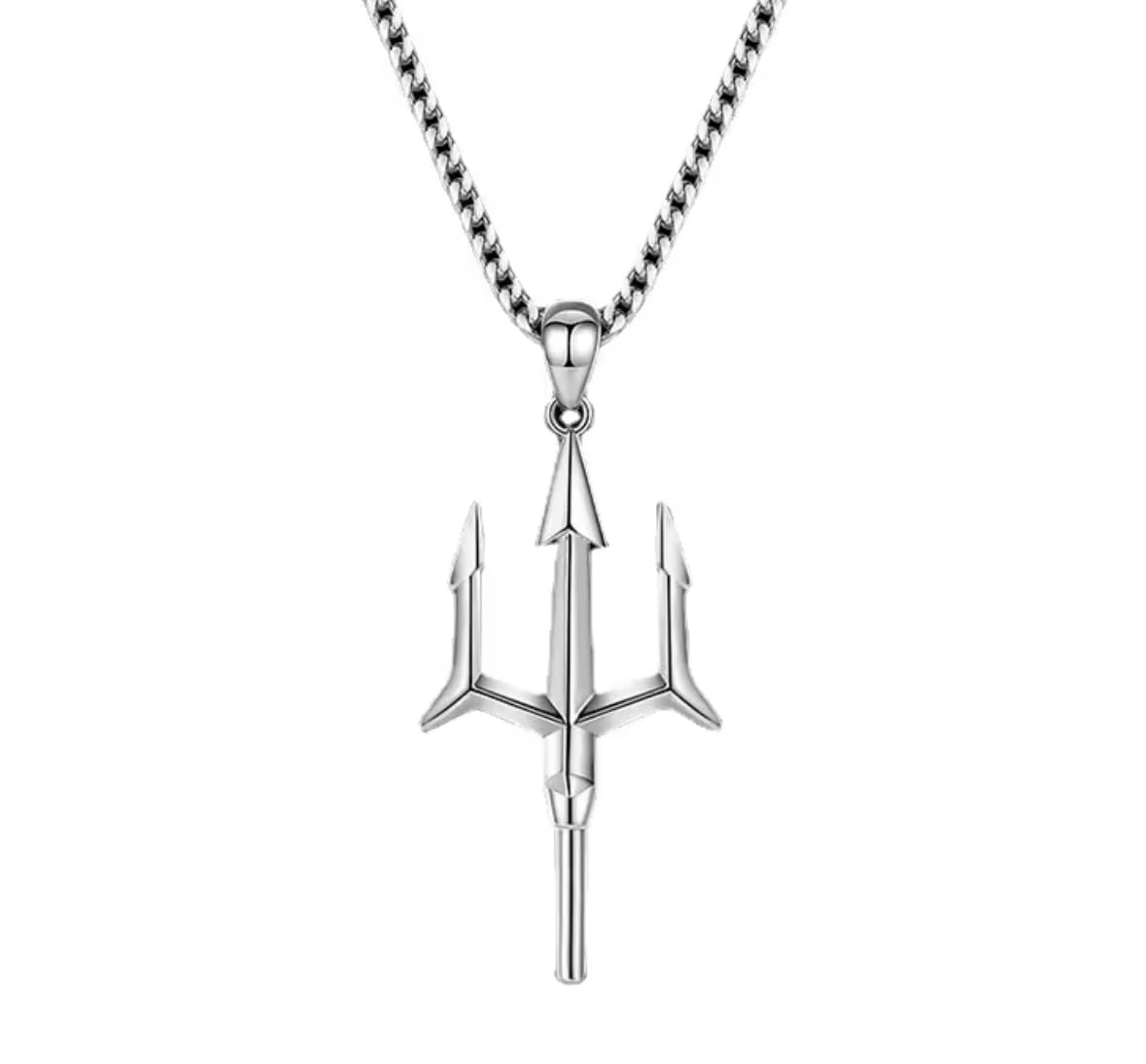Frolics India Trishul Pendant Necklace for Men & Women | Lord Shiva Trident Pendant with Chain | Stainless Steel Chain Necklace | Mahadev Religious Spiritual Devotional Jewelry Gift
