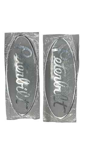 Semi Truck Grill and Hood Emblem Logo Sticker Compatible with Peterbuilt White Color 1 Pair