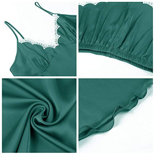 Joyaria Womens Short Pajama Set Tank Top Cooling Pjs Silk/Satin Sleeveless Sleepwear(Black,Medium) #TOP4