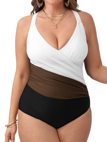 Maillot de bain une pièce gainant avec dos nu froncé pour sculpter la silhouette