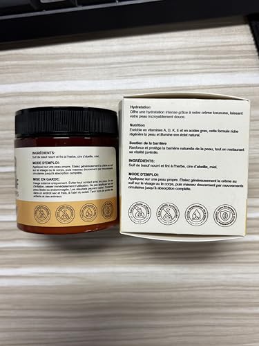 Beef Tallow Skin Care, Honey Beef Tallow Moisturiser Cream, Tallow And Honey Balm, Beef Tallow Cream for Face & Body - Image 3