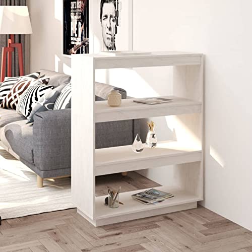 Xichuzi Estantería/Divisor de Espacios Madera Pino Blanco 80x35x103 cm, Libreria Estanteria, Muebles Auxiliares, Estanterias Almacenaje, Mueble Almacenaje, Mueble Organizador - 810885