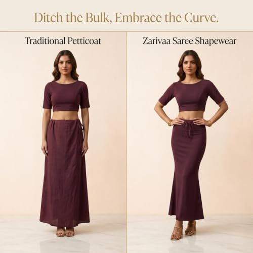 Image of Women's Saree Shapewear - Slim Fit Stretchable Petticoat for Sarees | Comfortable Waistband | Body Shaping Underskirt