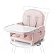 Obee Odee 3-in-1 Portable Baby High Chair for Babies and Toddlers, Convertible Easy Clean Infant Foldable Highchair with Adjustable Legs & Dishwasher Safe Tray, Pink