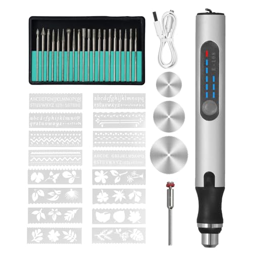 Focenat Electric Engraving Tool Kit, USB Rechargeable Mini Engraver