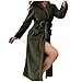 viwoeim Thicked Long Sleepwear Robe Women Flannel Imitation Fur Collar Bathrobes Winter Warm Couple Pajamas Fashion Sexy Robe Army Green