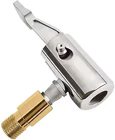 Bico Inflador de Pneu com Presilha, Adaptador Conector de Válvula em Metal, para Bicicleta, Carro e Moto