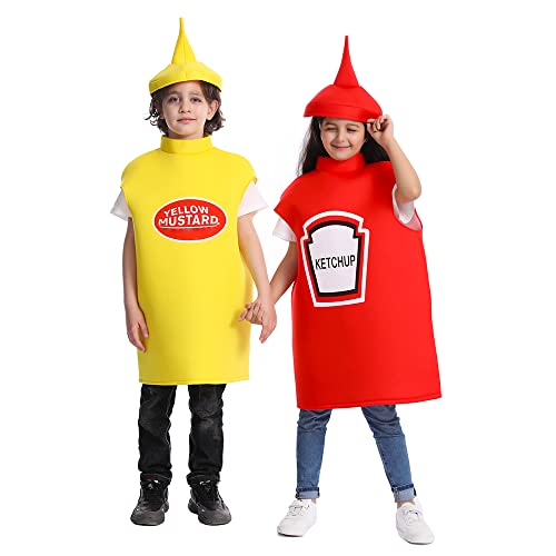 Disfraz infantil de mostaza y kétchup miniatura 4