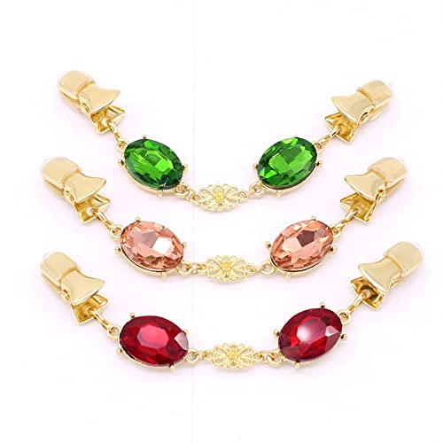 Image of 3PCS fashion crystal scarf clip sweater clip clothing buckle anti-glare brooch Change your waist to a small artifact