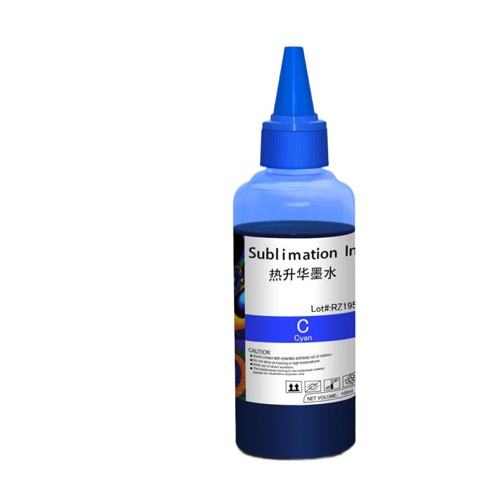 Tinta de sublimación de 6 Colores para DX5 DX6 DX7 XP600 L805 L1800 4720 I3200 Impresoras 100ml x 6(100ML Cyan)